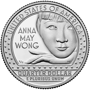 image for: 2022-S Anna May Wong 25c PR DCAM Clad