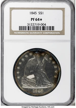 image for: 1845 $1 PR64 ★ NGC....