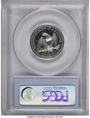 image for: 1855 25C PR64 Cameo PCGS....