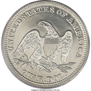 image for: 1855 25C PR64 Cameo PCGS....