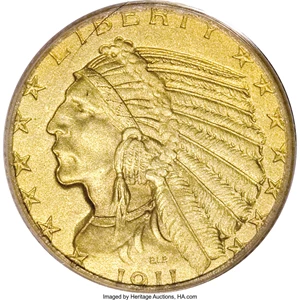 image for: 1911 $5 PR65 PCGS....
