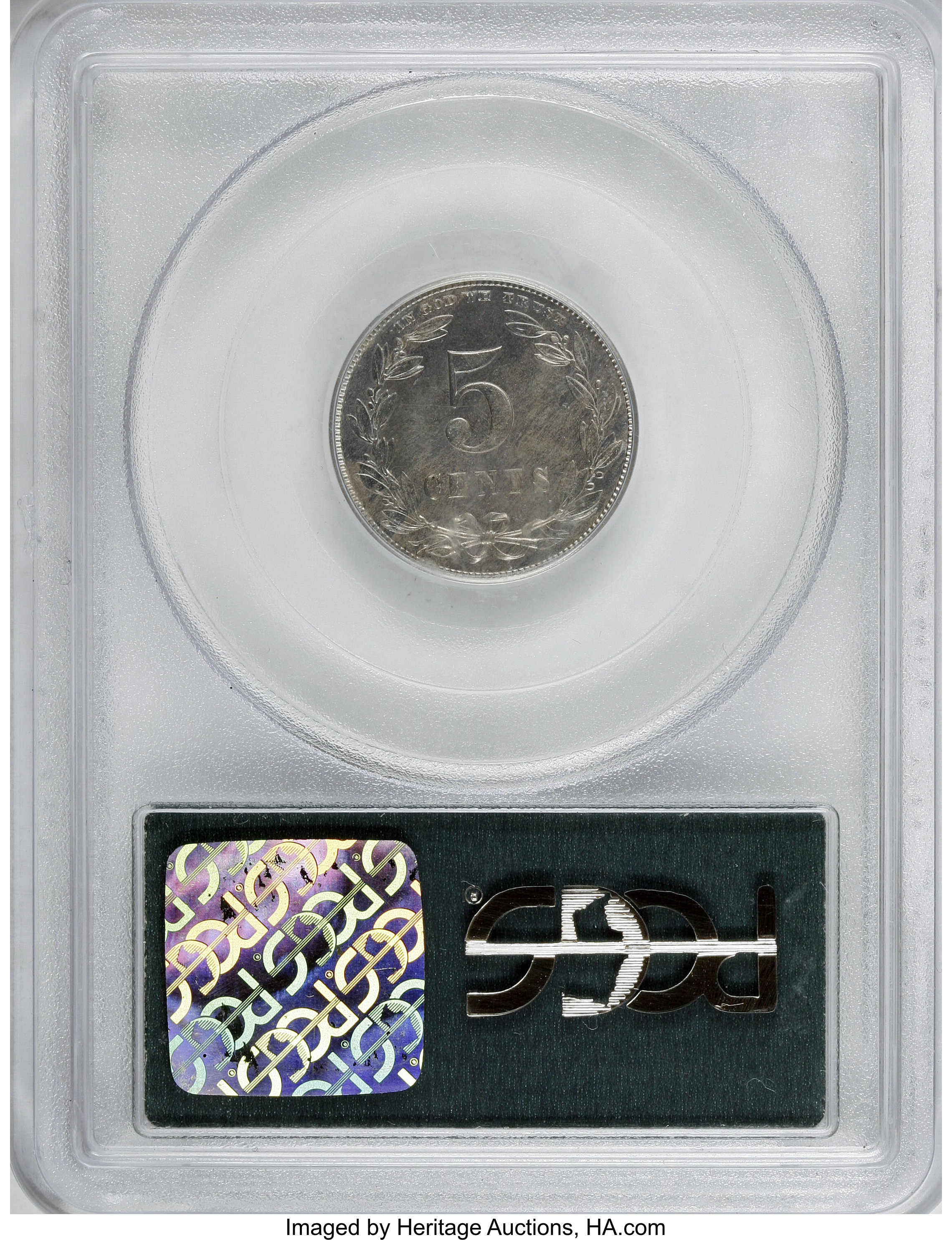image for: 1867 5C Five Cents, Judd-566, Pollock-627, Low R.6, PR64 PCGS....