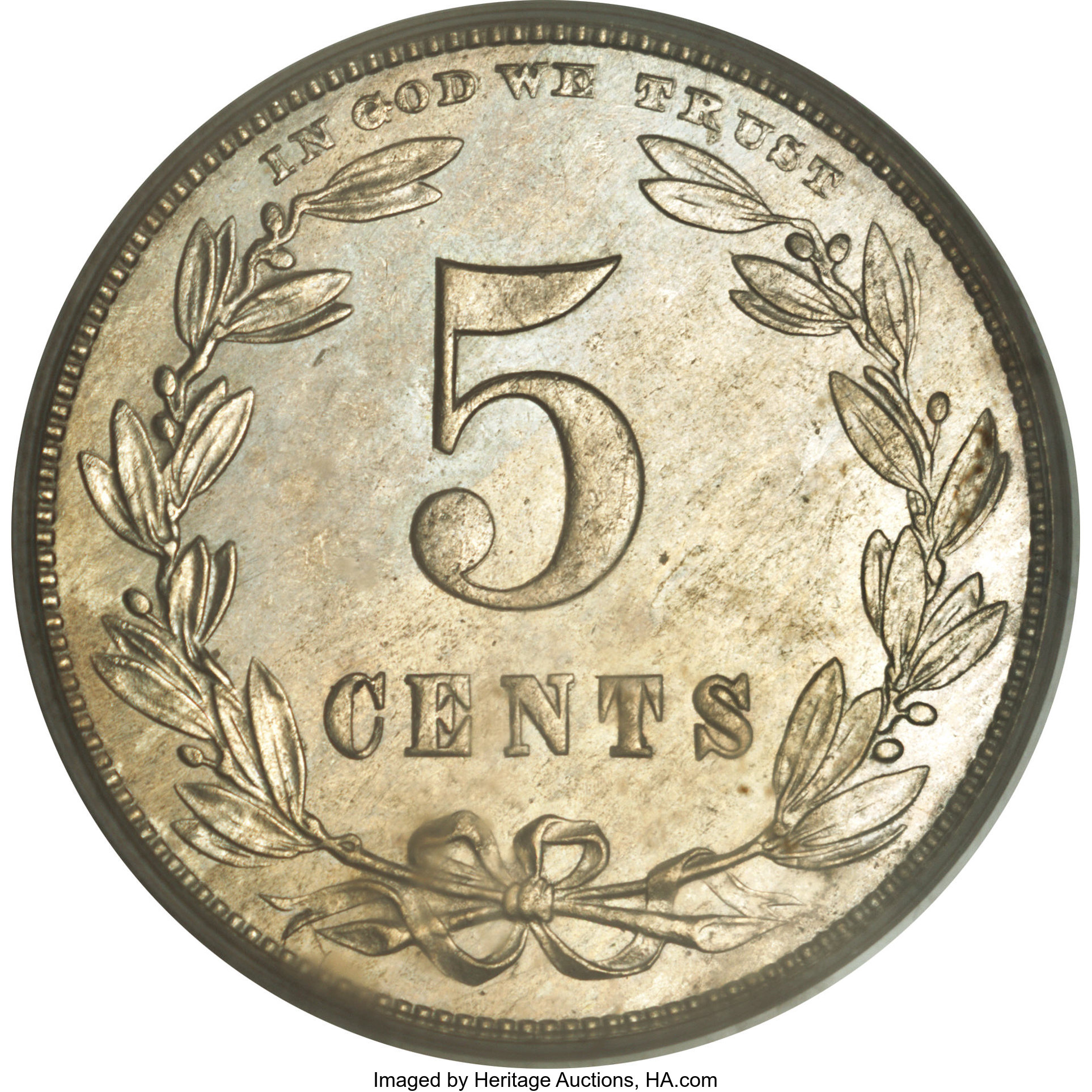image for: 1867 5C Five Cents, Judd-566, Pollock-627, Low R.6, PR64 PCGS....