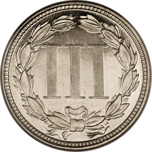 image for: 1871 3CN PR66 Cameo PCGS....