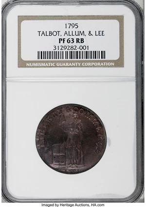 image for: 1795 Cent Talbot, Allum & Lee Cent PR63 Red and Brown NGC....