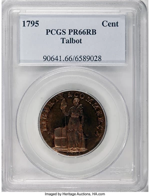 image for: 1795 Cent Talbot, Allum & Lee Cent PR66 Red and Brown PCGS....