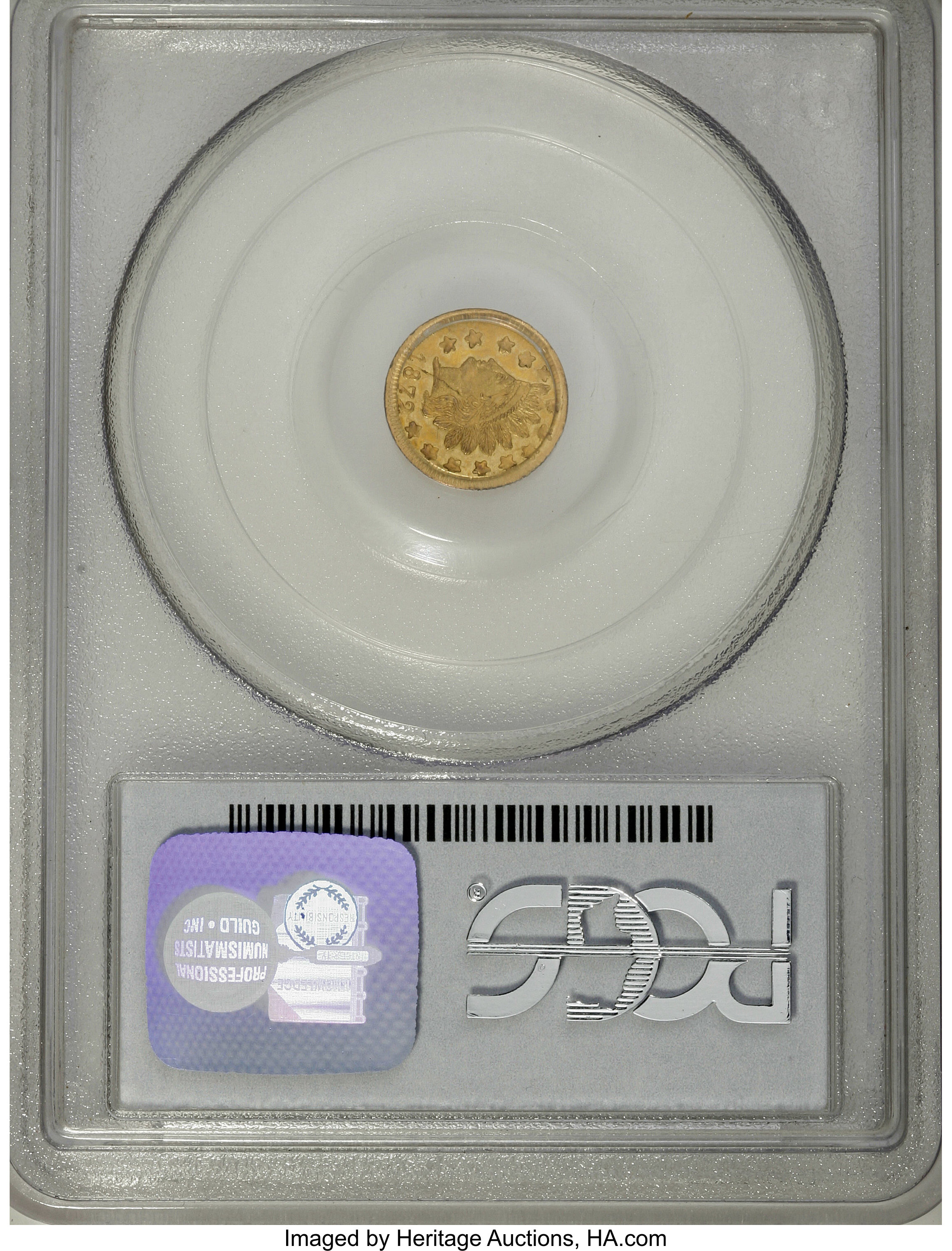 image for: 1872 50C Indian Round 50 Cents, BG-1049, R.4--Reverse Struck Twice in Collar--MS63 PCGS....