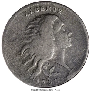 image for: 1793 1C Wreath Cent, Vine and Bars Edge--Corroded--ANACS. Fine 12 Details....