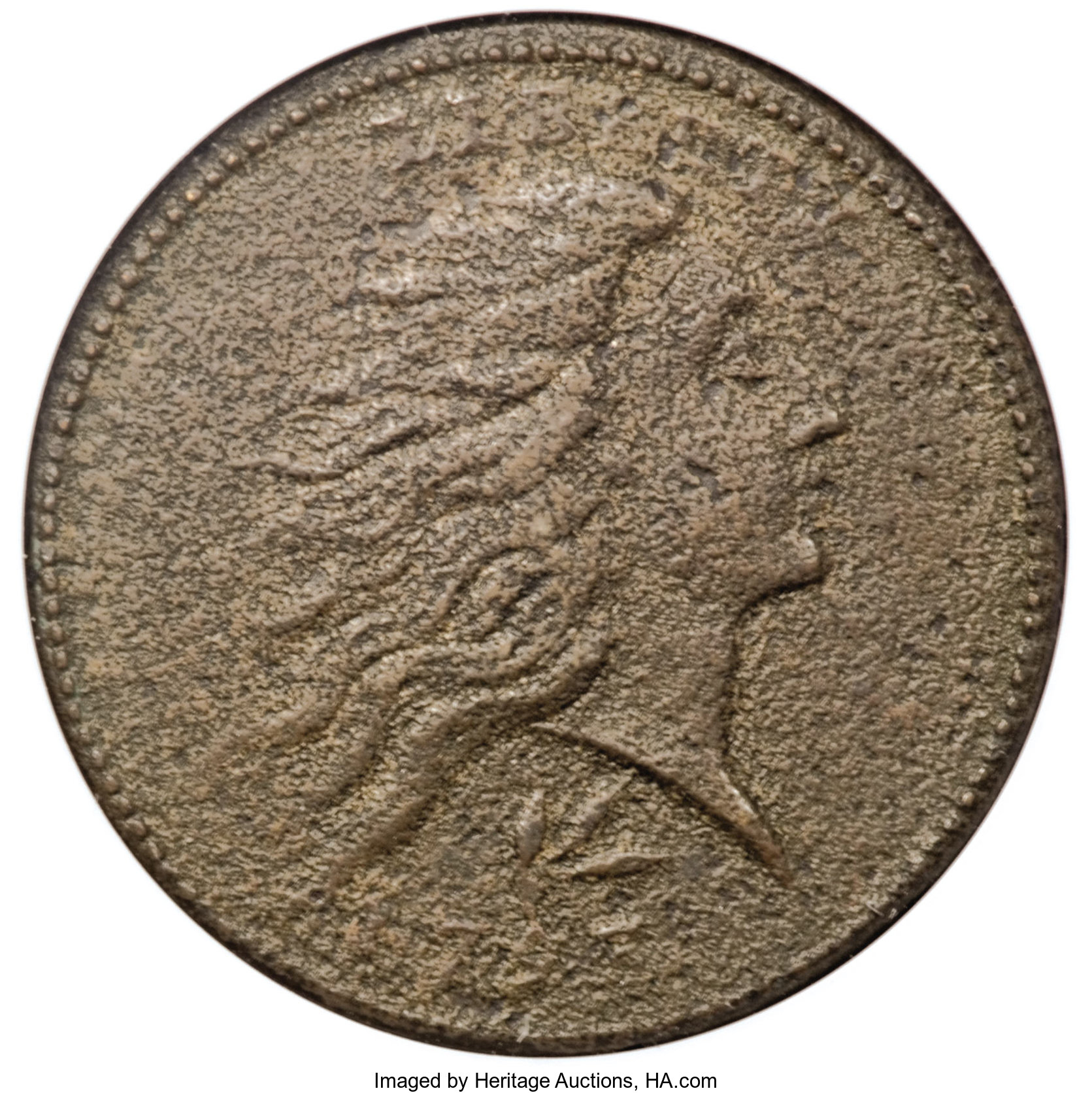 image for: 1793 1C Wreath Cent--Lettered Edge--Corroded--ANACS. XF40 Details....