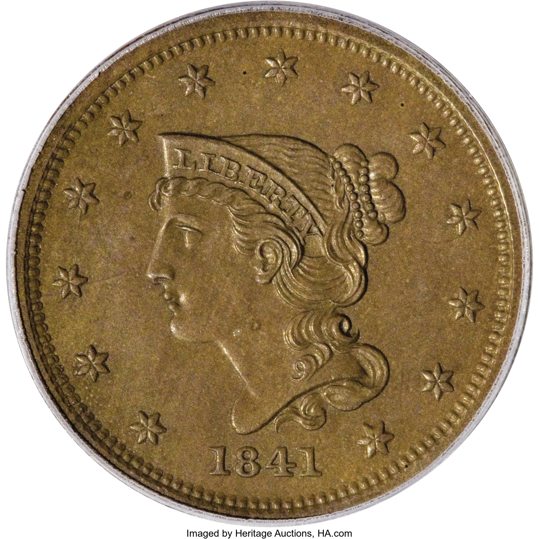 image for: 1841 1C PR65 Brown PCGS....