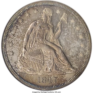 image for: 1847 $1 PR63 NGC. CAC....