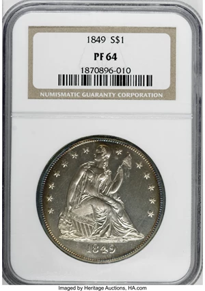 image for: 1849 $1 PR64 NGC....