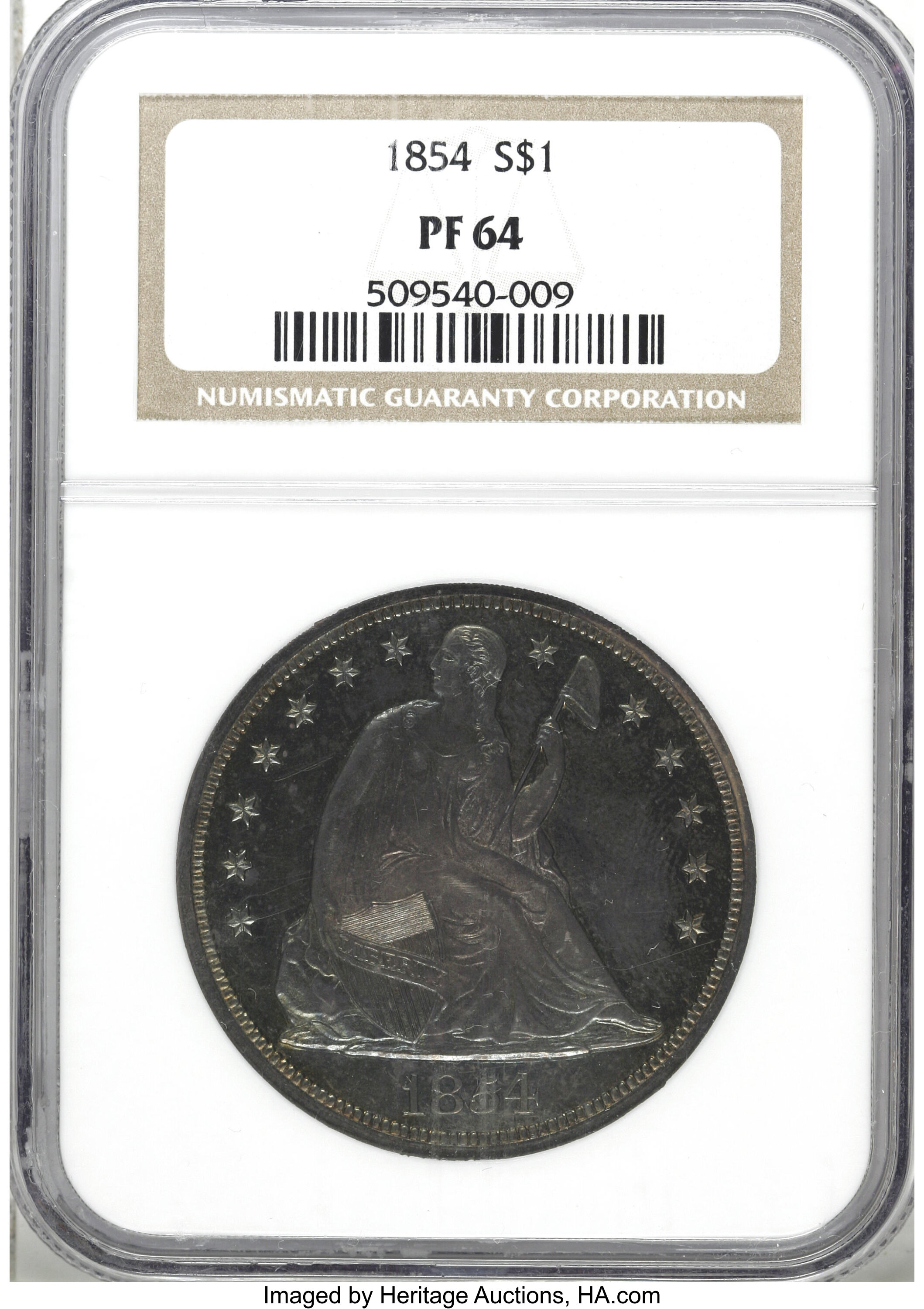 image for: 1854 $1 PR64 NGC....