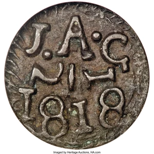 image for: 1818 1/2RL New Spain (Texas) Jola Half Real, Small Planchet XF40 NGC....