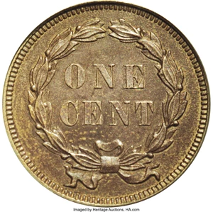 image for: 1858 P1C Indian Cent, Judd-208, Pollock-253-254, 259, 261, R.4-7, MS62 PCGS....