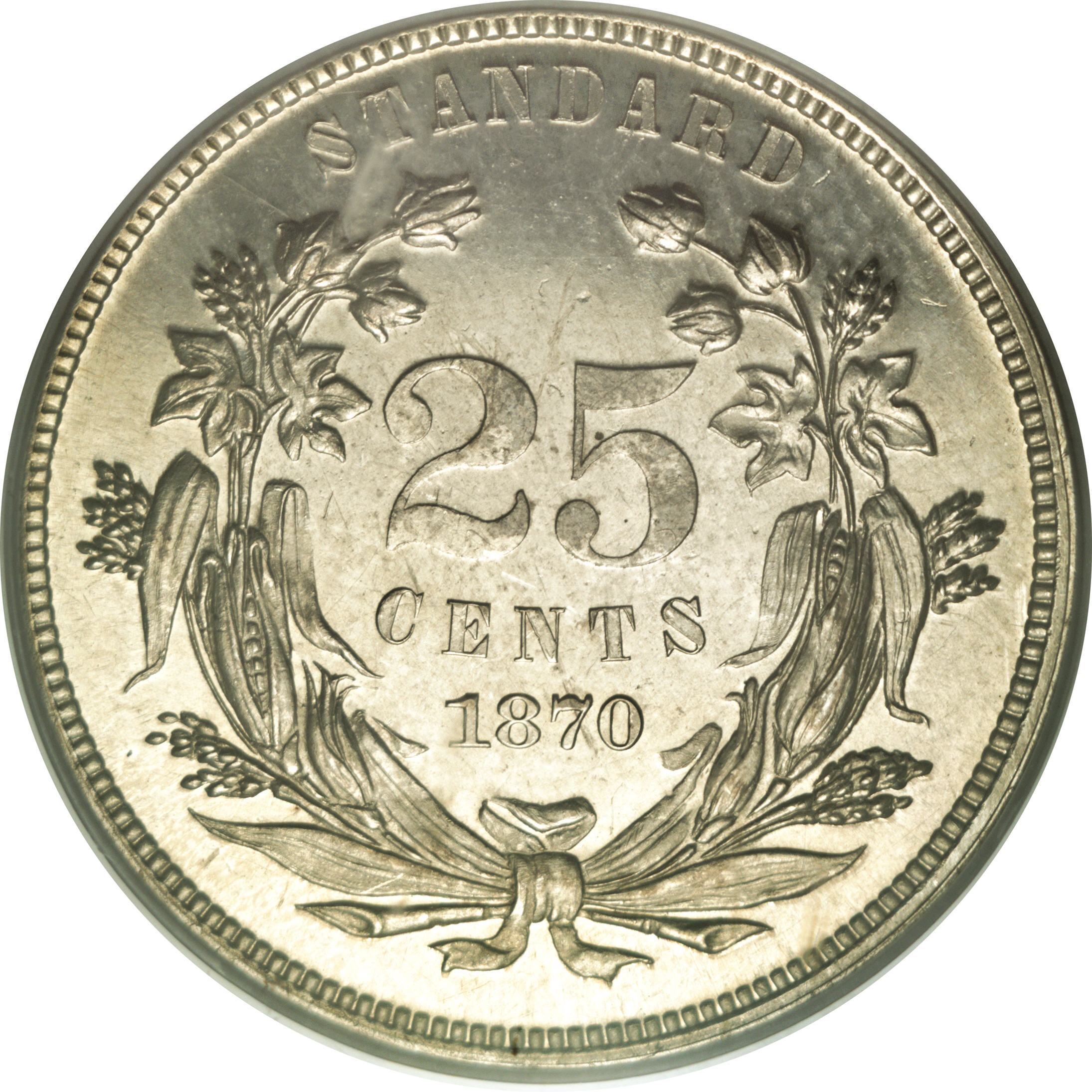 image for: 1870 25C Standard Silver Quarter Dollar, Judd-895, Pollock-1002, Low R.7, PR65 Cameo PCGS....