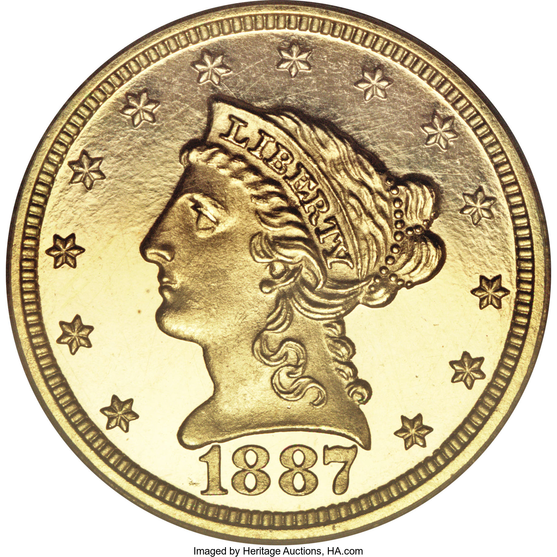 image for: 1887 $2 1/2 PR64 Deep Cameo PCGS....