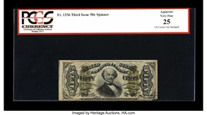 image for: Fr. 1336 50c Third Issue Spinner PCGS Apparent Very Fine 25....
