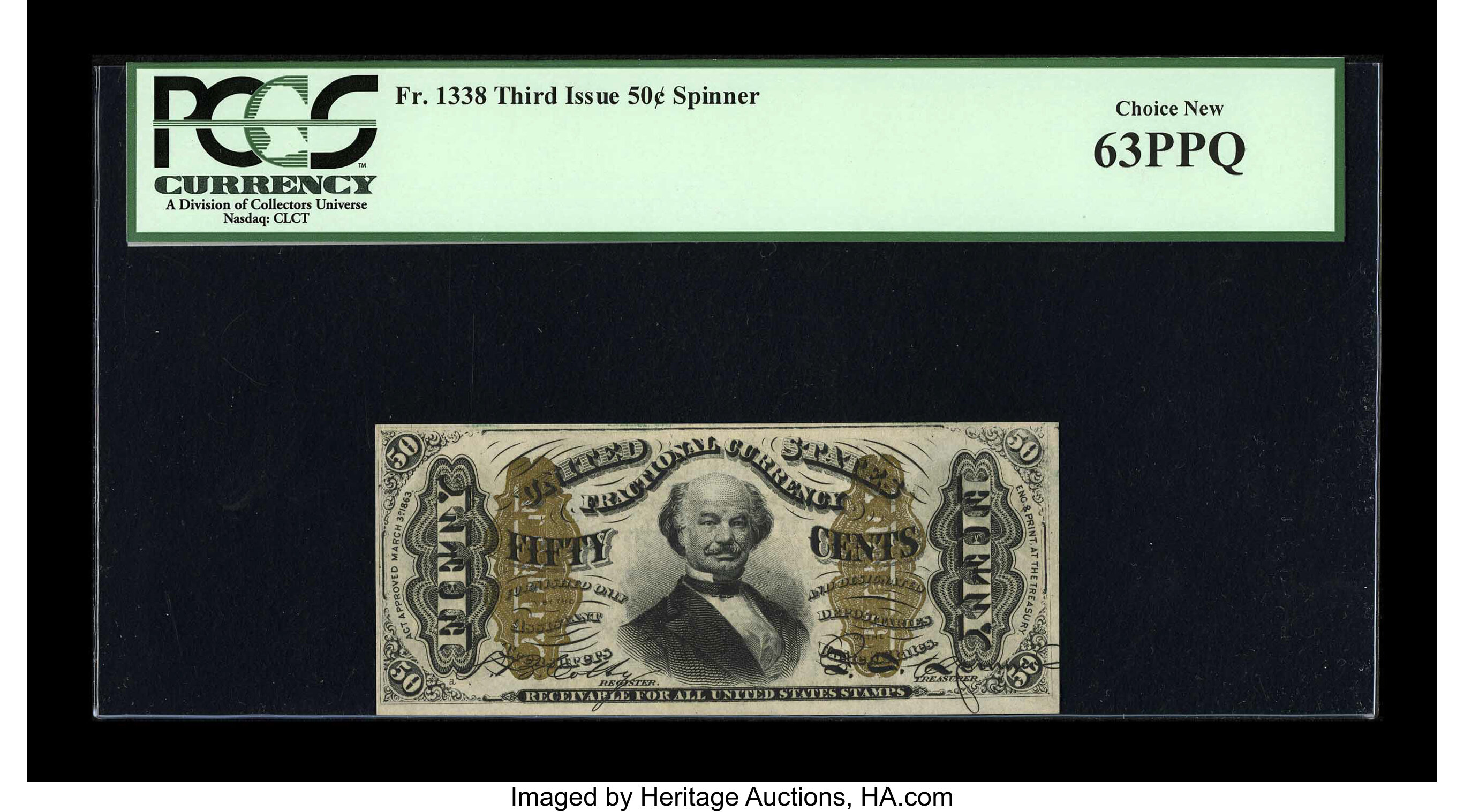 image for: Fr. 1338 50c Third Issue Spinner PCGS Choice New 63PPQ....