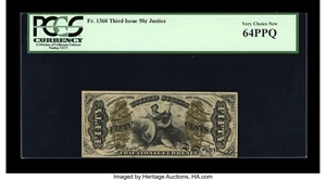 image for: Fr. 1360 50c Third Issue Justice PCGS Very Choice New 64PPQ....