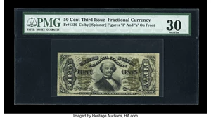 image for: Fr. 1336 50c Third Issue Spinner PMG Very Fine 30....