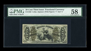 image for: Fr. 1363 50c Third Issue Justice PMG Choice About Unc 58....