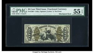image for: Fr. 1369 50c Third Issue Justice PMG About Uncirculated 55 EPQ....