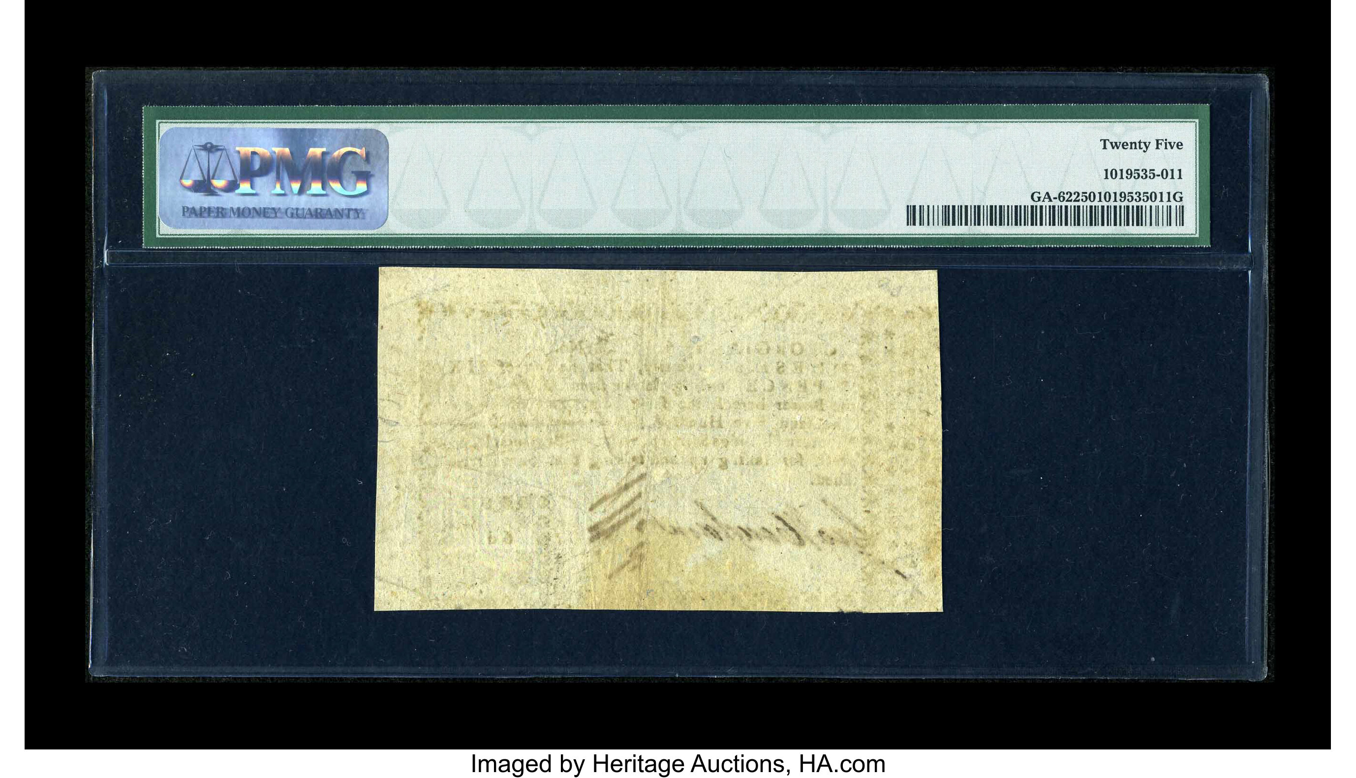 image for: Georgia 1776 6d PMG Very Fine 25....