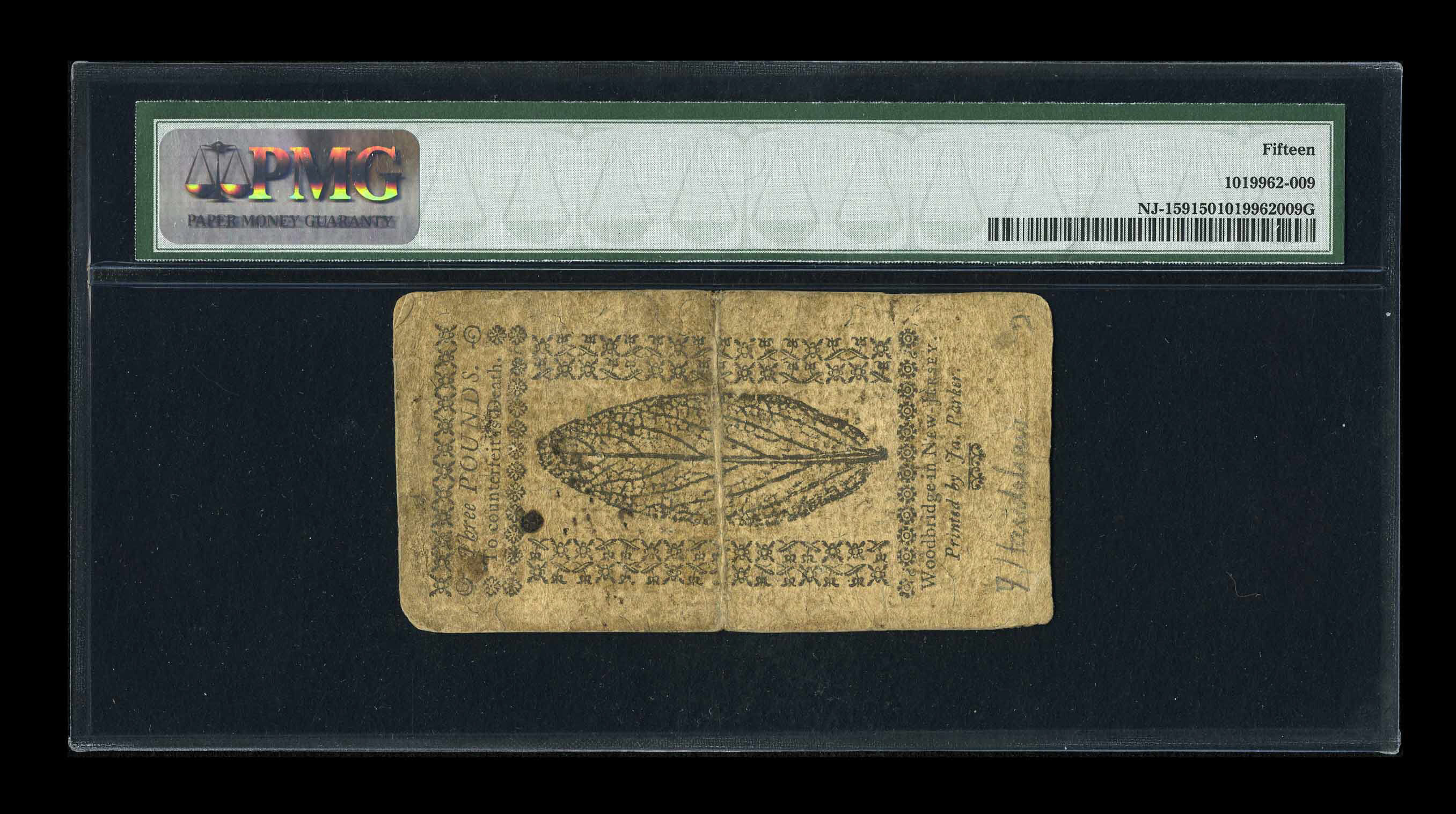 image for: New Jersey December 31, 1763 £3 PMG Choice Fine 15....