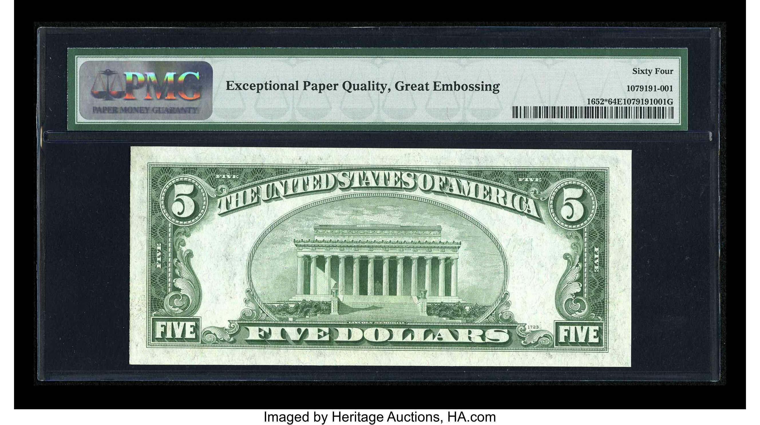 image for: Fr. 1652* $5 1934B Silver Certificate. PMG Choice Uncirculated 64 EPQ....