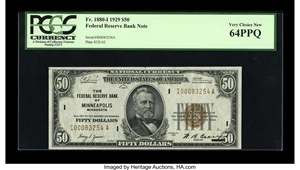 image for: Fr. 1880-I $50 1929 Federal Reserve Bank Note. PCGS Very Choice New 64PPQ....