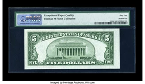 image for: Fr. 1959-B* $5 1934C Wide Federal Reserve Note. PMG Choice Uncirculated 64 EPQ....