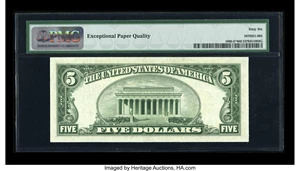 image for: Fr. 1960-E* $5 1934D Federal Reserve Note. PMG Gem Uncirculated 66 EPQ....