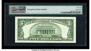 image for: Fr. 1960-F $5 1934D Federal Reserve Note. PMG Gem Uncirculated 66 EPQ....