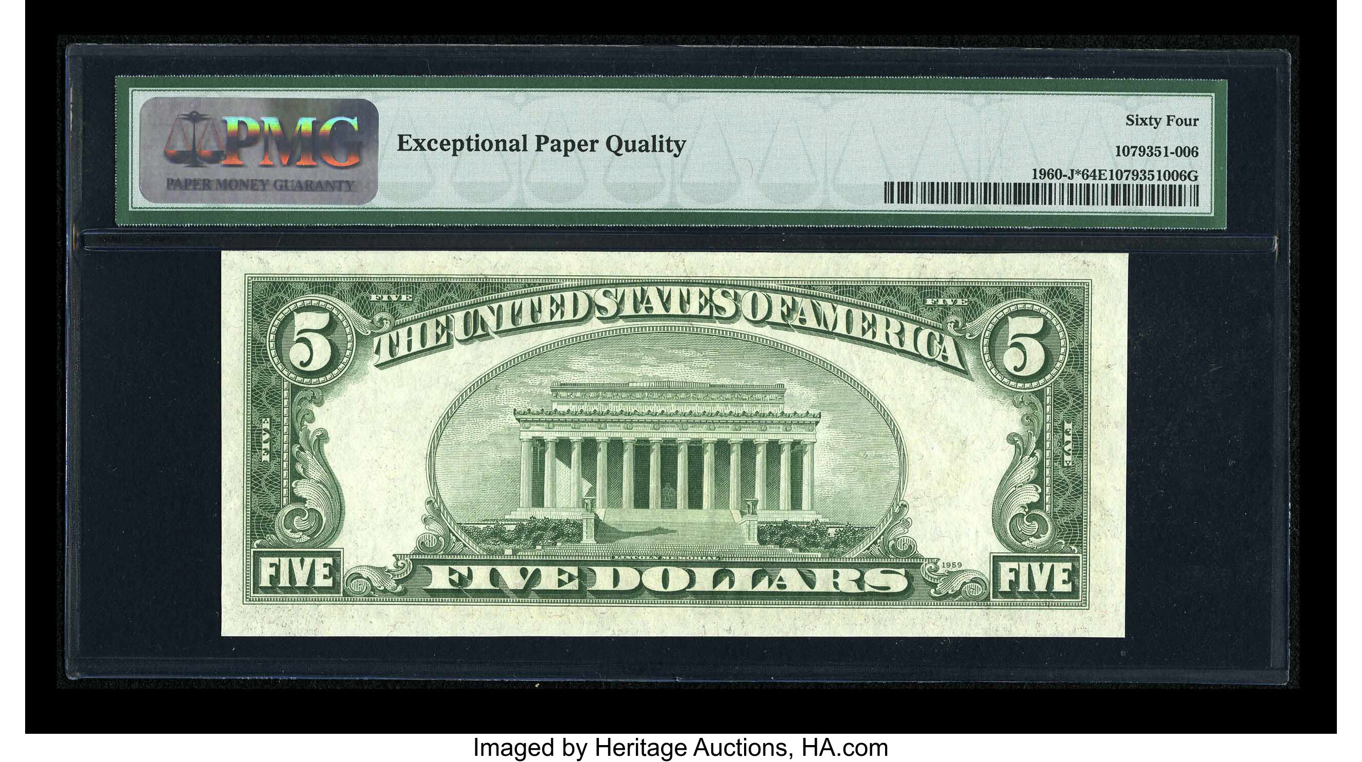 image for: Fr. 1960-J* $5 1934D Federal Reserve Note. PMG Choice Uncirculated 64 EPQ....