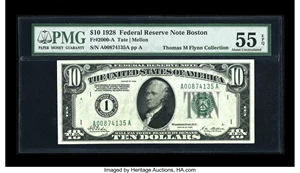 image for: Fr. 2000-A $10 1928 Federal Reserve Note. PMG About Uncirculated 55 EPQ....