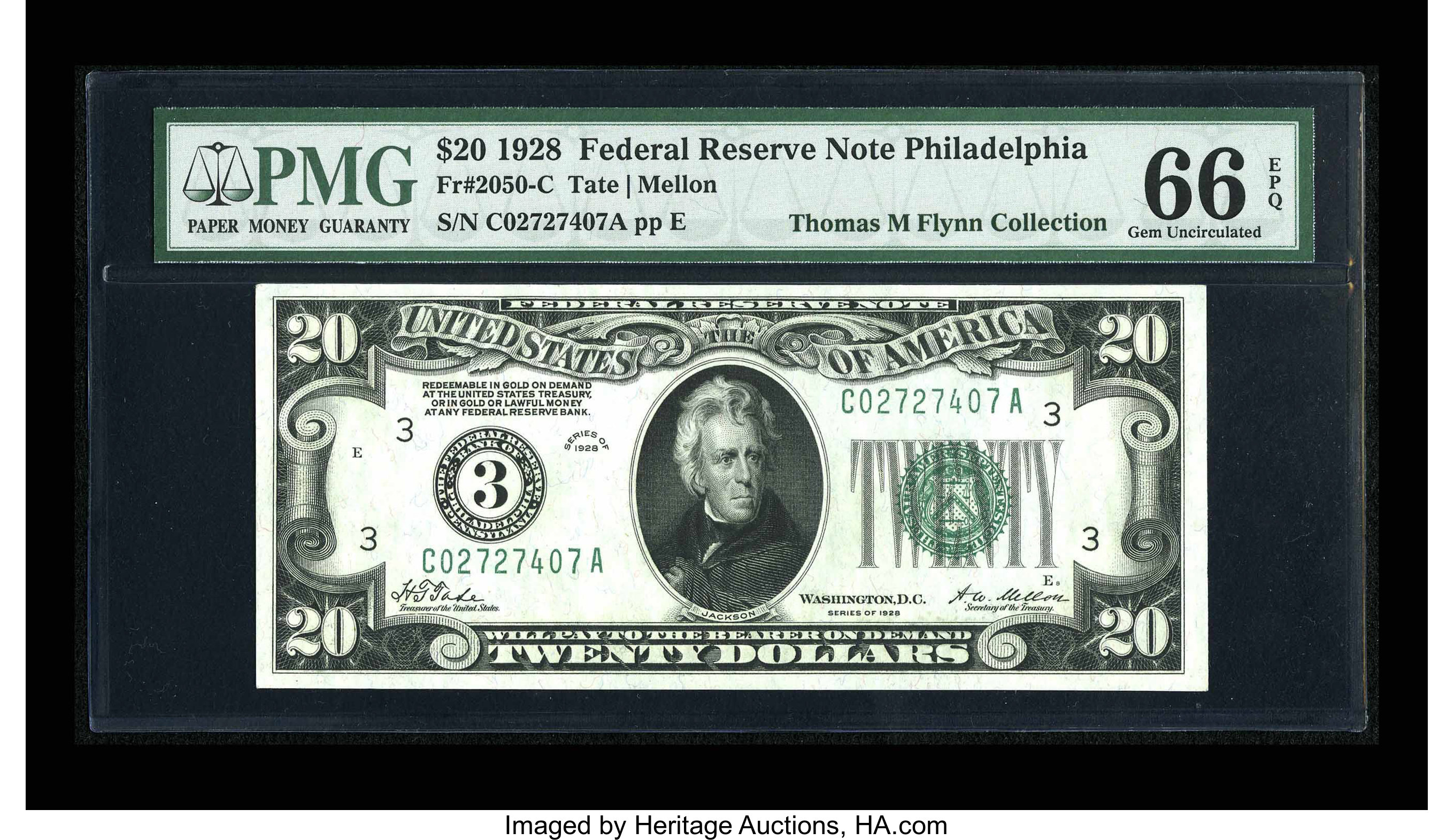 image for: Fr. 2050-C $20 1928 Federal Reserve Note. PMG Gem Uncirculated 66 EPQ....