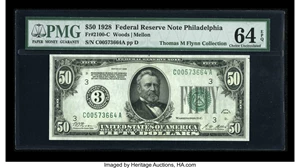 image for: Fr. 2100-C $50 1928 Federal Reserve Note. PMG Choice Uncirculated 64 EPQ....