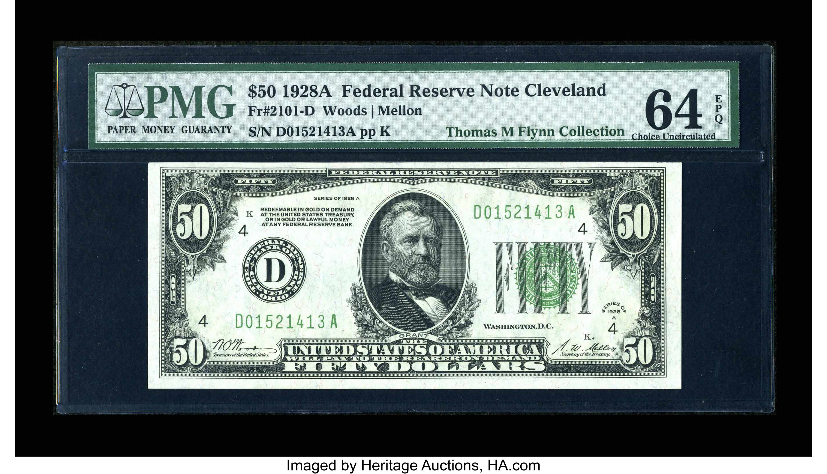 image for: Fr. 2101-D $50 1928A Federal Reserve Note. PMG Choice Uncirculated 64 EPQ....
