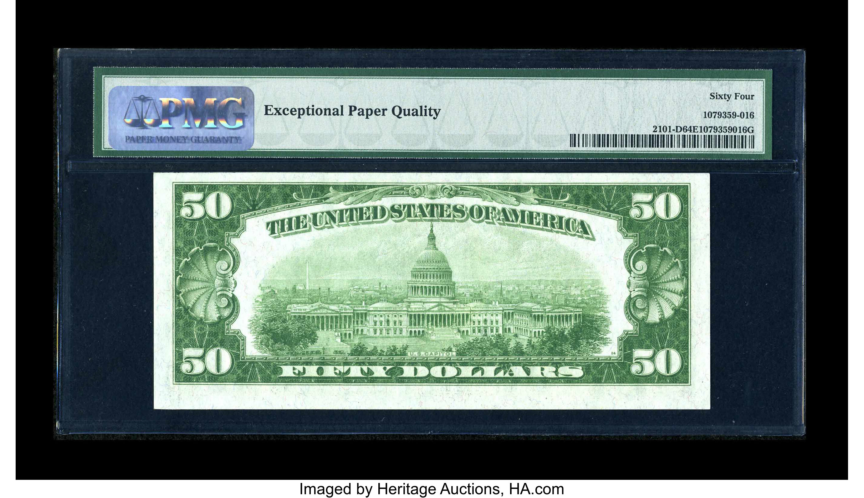 image for: Fr. 2101-D $50 1928A Federal Reserve Note. PMG Choice Uncirculated 64 EPQ....