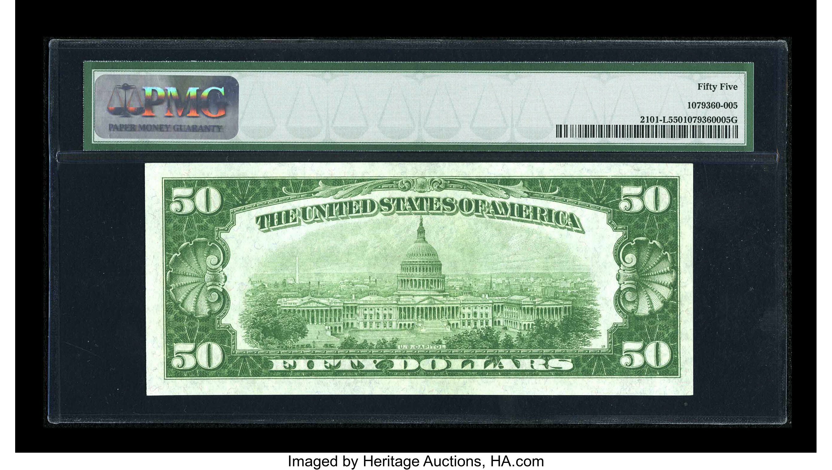 image for: Fr. 2101-L $50 1928A Federal Reserve Note. PMG About Uncirculated 55....