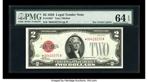 image for: Fr. 1501* $2 1928 Legal Tender Note. PMG Choice Uncirculated 64 EPQ....