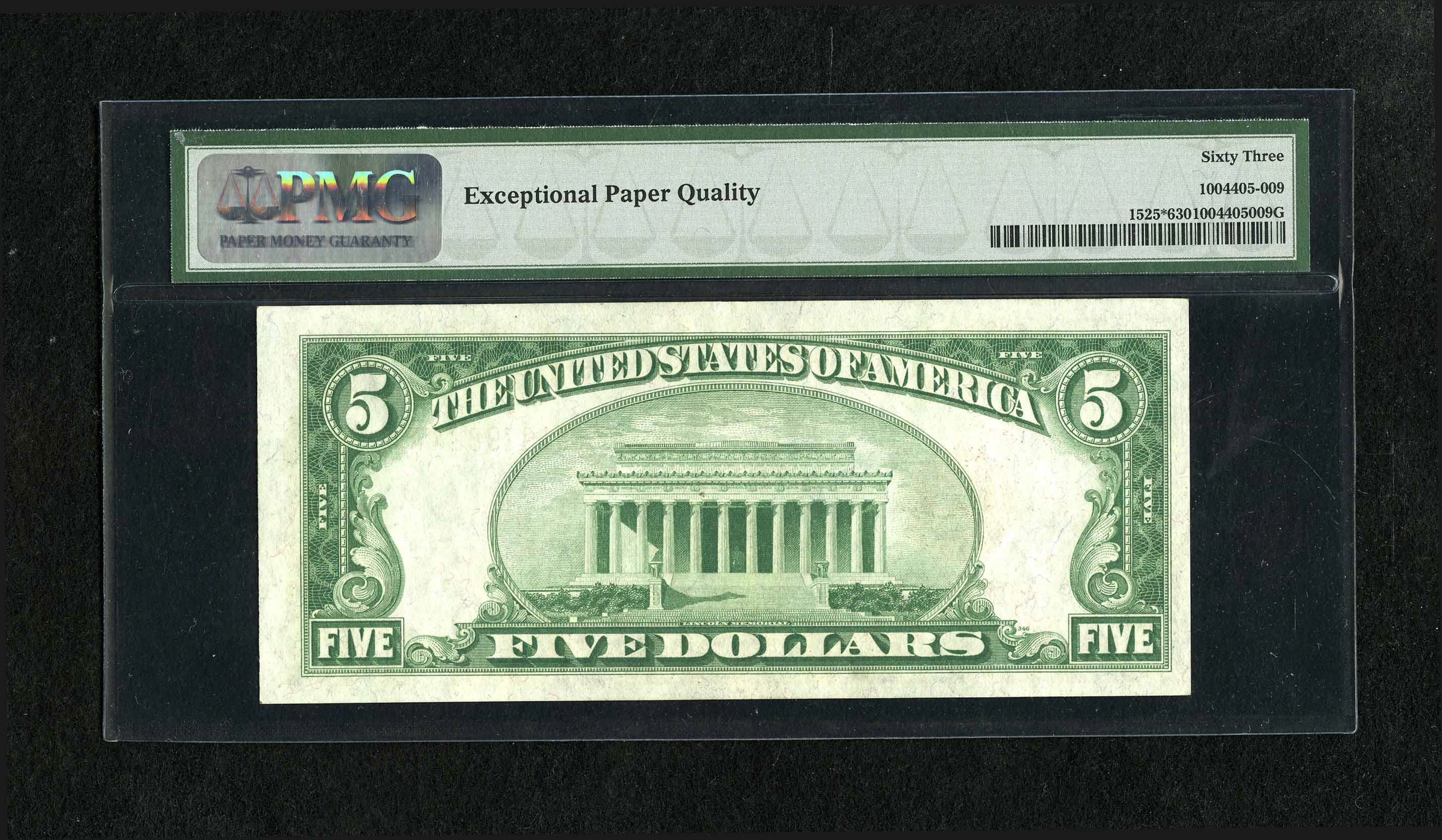 image for: Fr. 1525* $5 1928 Legal Tender Note. PMG Choice Uncirculated 63 EPQ....