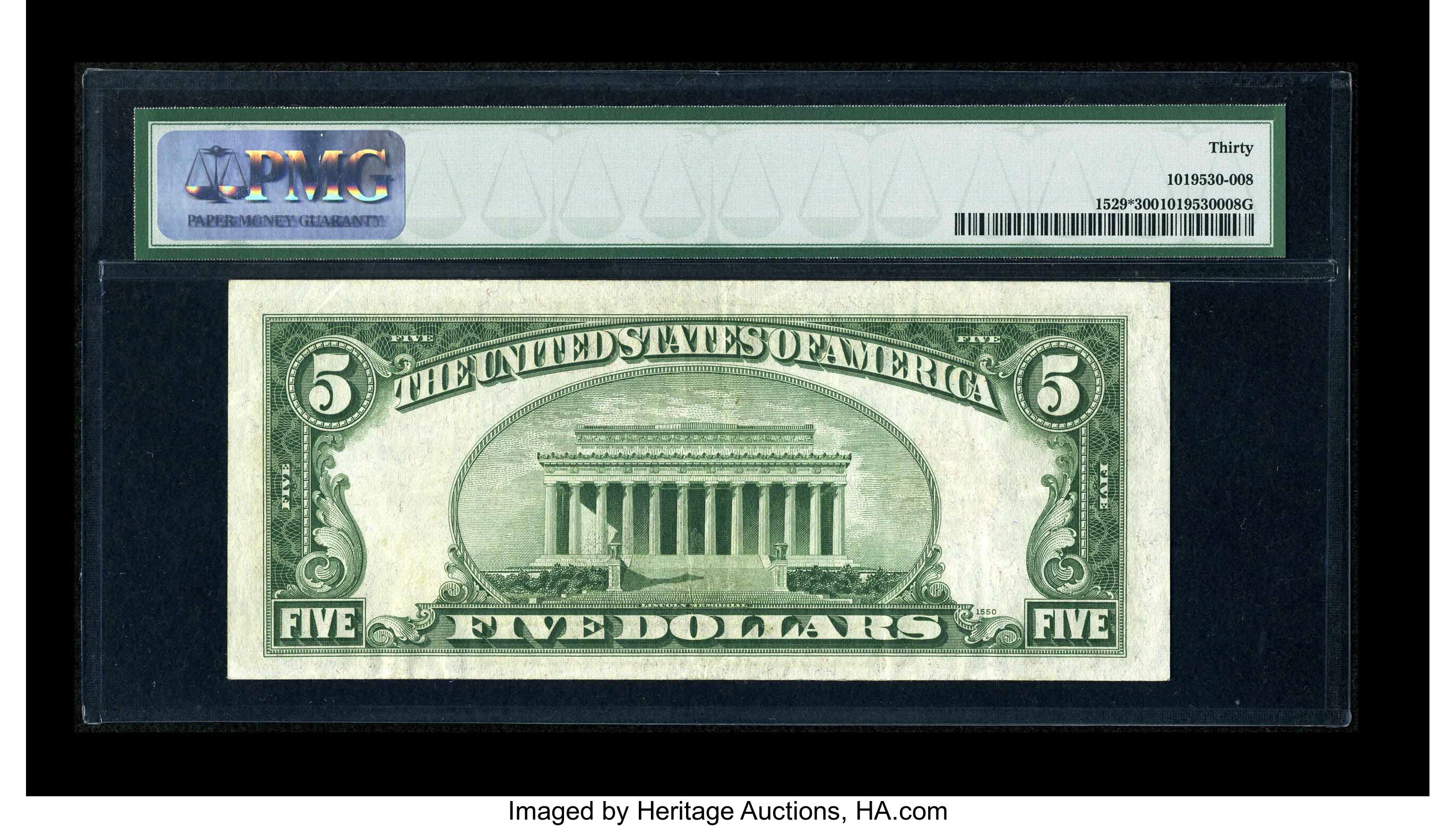 image for: Fr. 1529* $5 1928D Legal Tender Note. PMG Very Fine 30....
