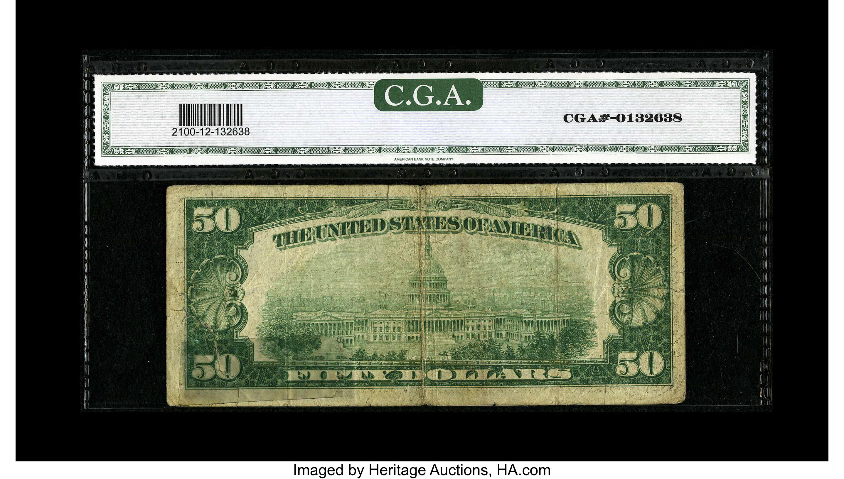 image for: Fr. 2100-B* $50 1928 Federal Reserve Note. CGA Fine 12....