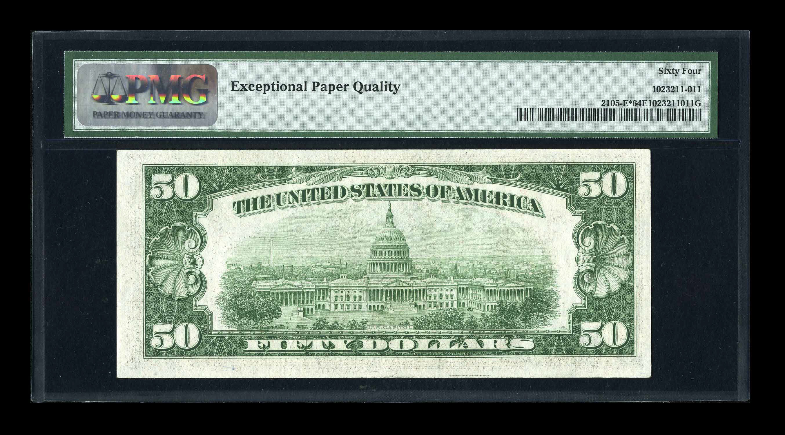 image for: Fr. 2105-E* $50 1934C Federal Reserve Note. PMG Choice Uncirculated 64 EPQ....