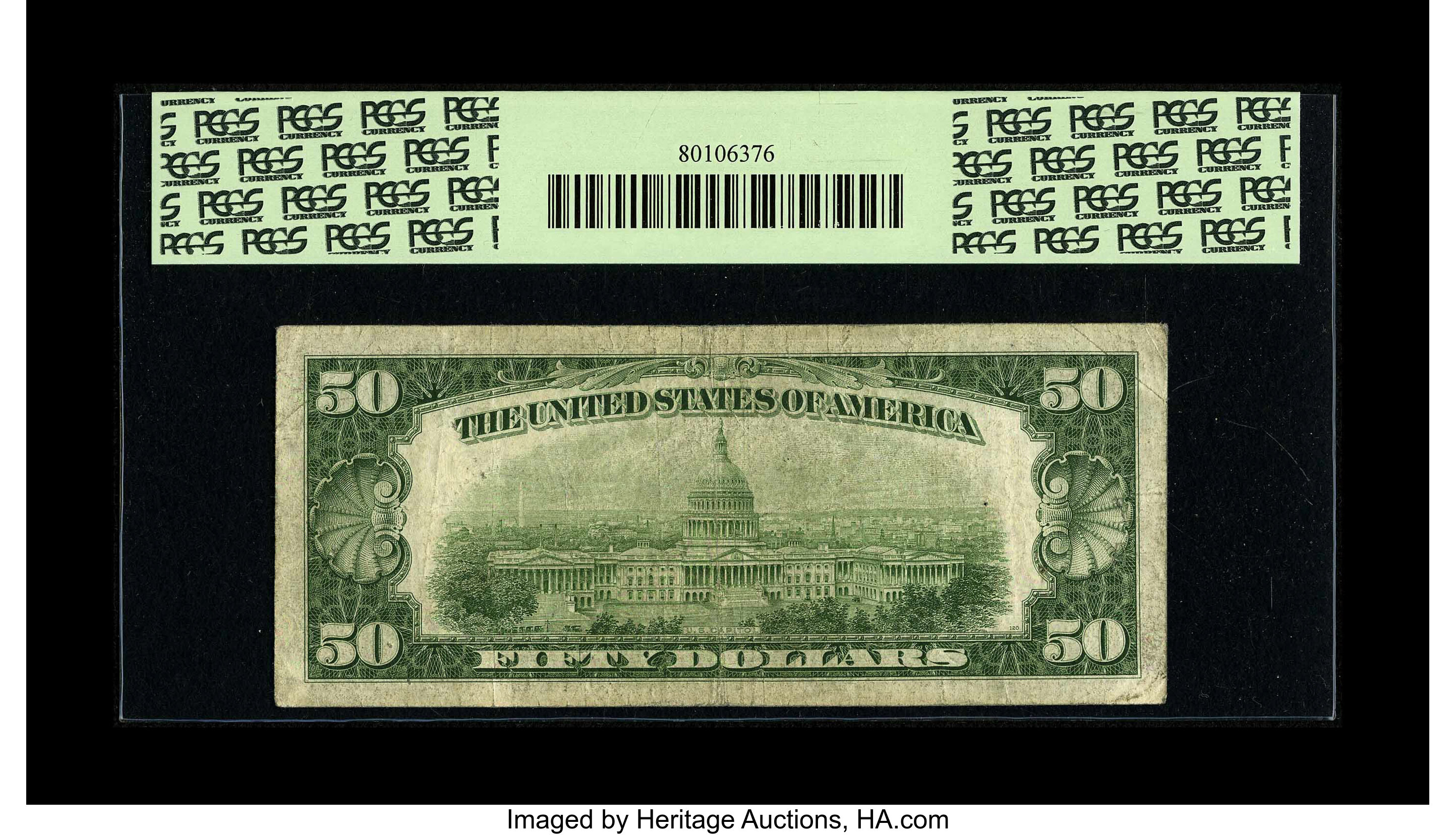 image for: Fr. 2106-B* $50 1934D Federal Reserve Note. PCGS Fine 15....