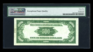image for: Fr. 2201-E $500 1934 Light Green Seal Federal Reserve Note. PMG Choice Extremely Fine 45 EPQ....