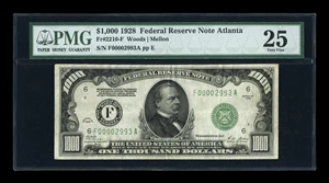 image for: Fr. 2210-F $1000 1928 Federal Reserve Note. PMG Very Fine 25....