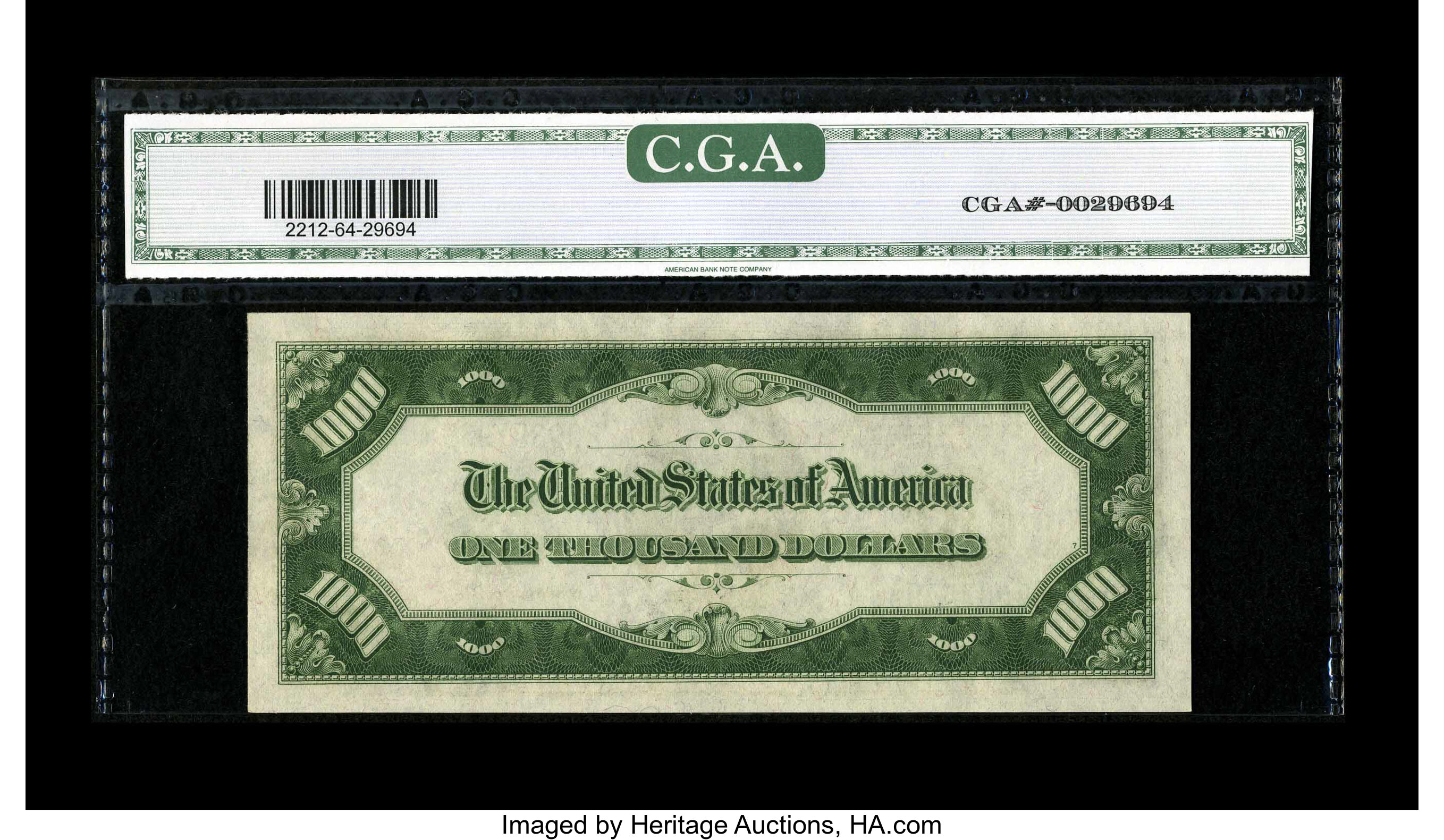 image for: Fr. 2212-B $1000 1934A Federal Reserve Note. CGA Choice Uncirculated 64....